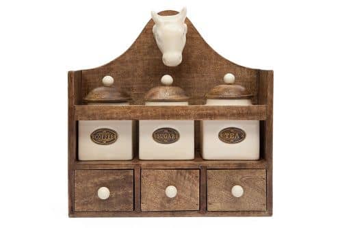Купить Полка Secret De Maison Chateau Коровка с 3 банками и ящиками по низкой цене
