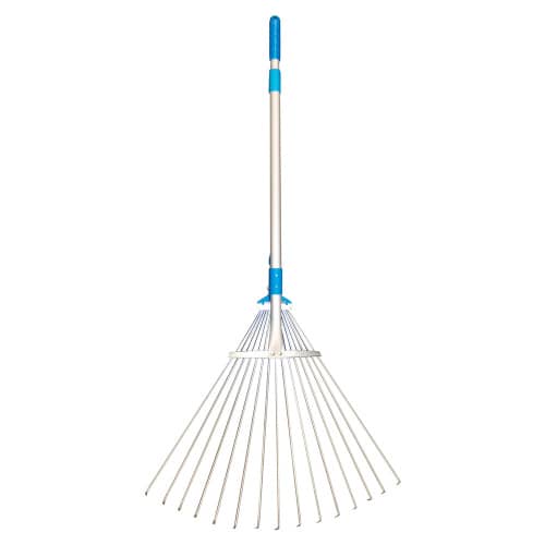 Купить Грабли веерные раздвижные с телескопической алюминиевой рукояткой по низкой цене