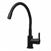 Купить Смеситель для кухни FLUMEN Flex с гибким изливом черный по низкой цене