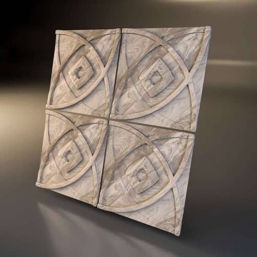 3D панель стеновая Relieffo Radius (Ясень) Д035Я 600х600х30 мм