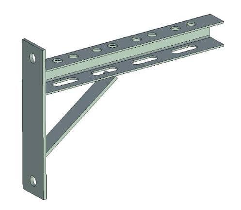 Купить Консольный кронштейн с опорой L=600 мм, RAL 7035, правый по низкой цене