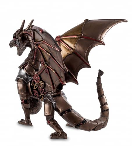 Купить Статуэтка Veronese Дракон с шаром в стиле стимпанк по низкой цене