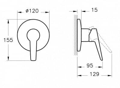 Смеситель для душа VitrA Solid S A42447EXP