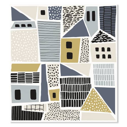 Купить Панно настенное Копенгаген домики 45х50 см по низкой цене