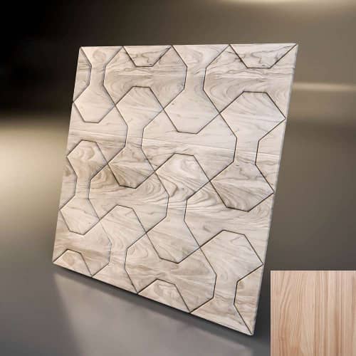 3D панель стеновая Relieffo Ganteli (Ясень) Д045Я 600х600х30 мм
