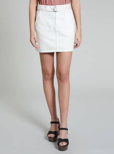 Купить Юбка Piazza Italia джинсовая, белая по низкой цене