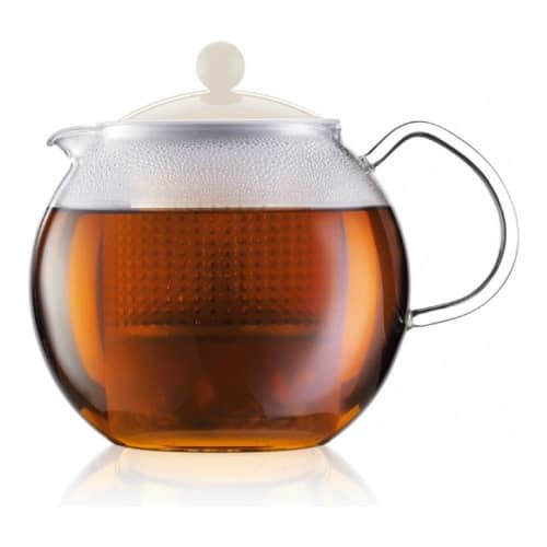 Купить Чайник Bodum Assam заварочный со стеклянной ручкой, белый, 1,5 л по низкой цене