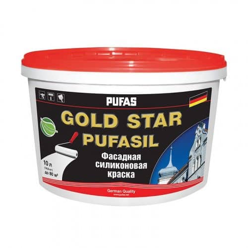 Купить Краска PUFAS GOLD STAR PUFASIL A в/д фасадная 10 л по низкой цене