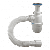 Купить Сифон Orio А-40029 для раковины и мойки, 1 1/2"х40 мм, литой выпуск с г/трубой 40х40/50 мм, решетка d=70 мм по низкой цене