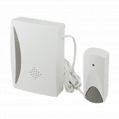 Купить Звонок проводной, с кнопкой, батарейка 2х1,5В/АА, 25 мелодий, белый, IP30 по низкой цене