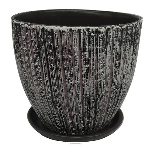 Купить Горшок для цветов с поддоном d18 см Меланж коричневый по низкой цене