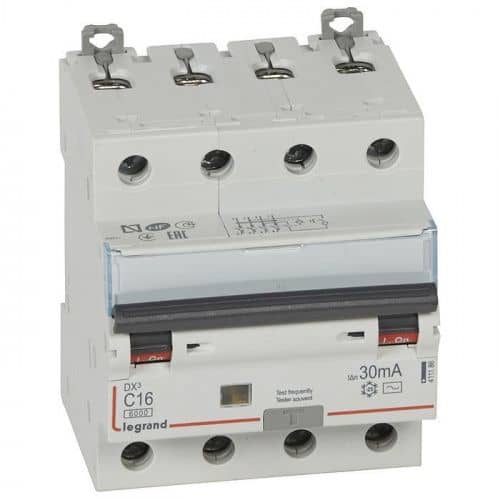 Купить Дифавтомат Legrand DX³ 4P 16А (C) 10кА 30мА (AC) 411186 по низкой цене
