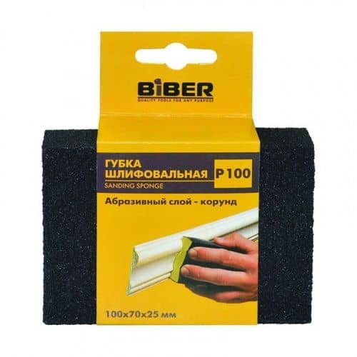 Купить Губка Biber Р150 шлифовальная, 4-сторонняя, 70х25х100 мм по низкой цене