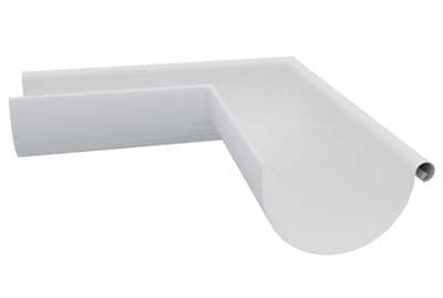 Купить Угол желоба наружний, металл, белый, D=125 мм по низкой цене