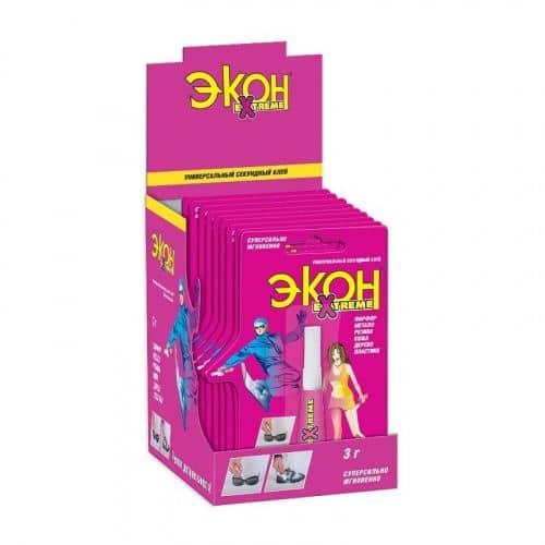 Купить Клей Henkel Экон Экстрим секундный в шоу-боксе 3 г по низкой цене