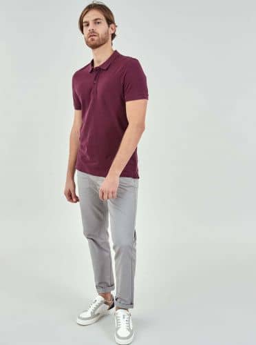 Купить Футболка-поло Piazza Italia бордовая по низкой цене