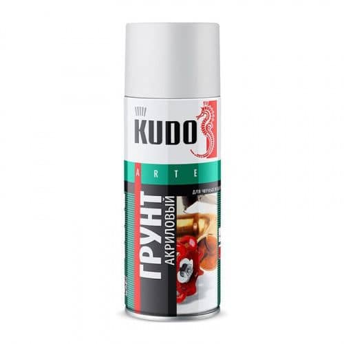 Купить Грунт KUDO KU-2103 аэрозольный универсальный чёрный 0,52 л по низкой цене