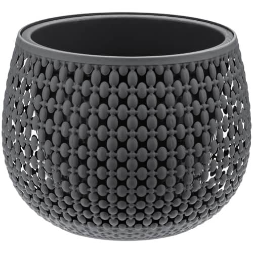 Купить Кашпо ПИРУЛА d17,5 см 1,5 л с вставкой графит по низкой цене