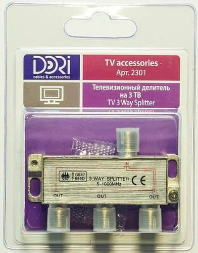 Купить Разветвитель DORI TV3 F-гнезда по низкой цене