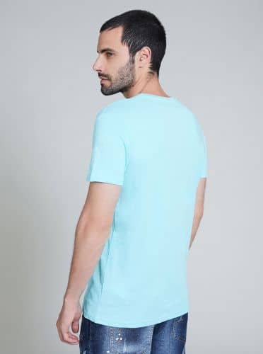 Купить Футболка Piazza Italia con stampe a fantasia голубая по низкой цене