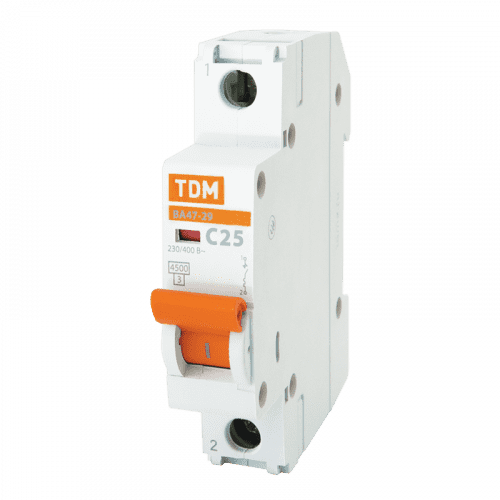 Купить Автоматический выключатель TDM electric ВА 47-29 4,5 кА С 25А 1П по низкой цене