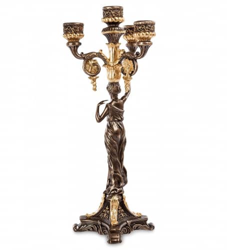 Купить Канделябр Veronese Девушка WS-690/2 в древнеримском стиле по низкой цене