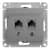 Купить Розетка компьютерная + телефонная Schneider Electric Глосса без рамки алюминий по низкой цене