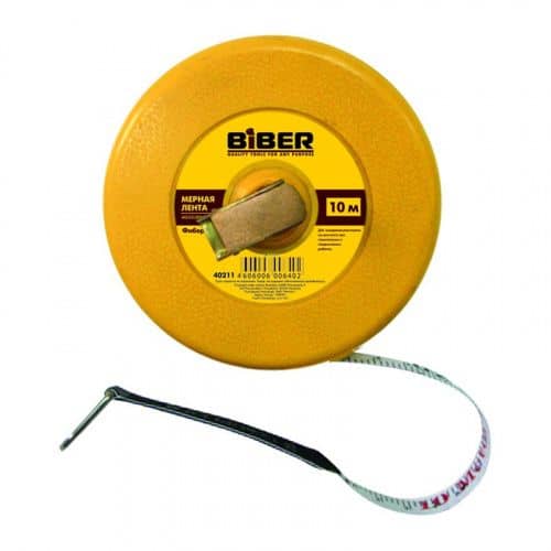Купить Лента Biber мерная, фиберглассовая, 10 м по низкой цене