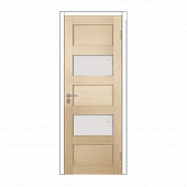 Купить Дверное полотно Olovi "Аризона2" М8, стекло, с притв., беленый дуб, экошпон, замок 2014, 720x40х2000 мм по низкой цене