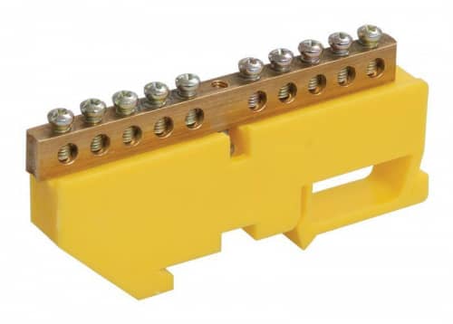 Купить Шина PE "земля" на DIN-изол. ШНИ-6х9-10-Д-Ж IEK YNN10-69-10D-K05 по низкой цене