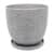 Купить Горшок керамический Терраццо с поддоном D21,5 см серый по низкой цене