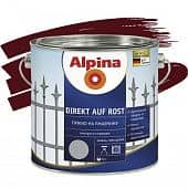 Купить Эмаль Alpina Direkt auf Rost по ржавчине гладкая RAL 3005 вишневая 2,5 л по низкой цене