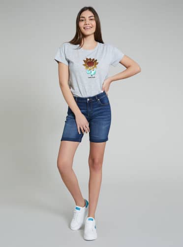 Купить Шорты-бермуды Piazza Italia джинсовые, темно-синие по низкой цене