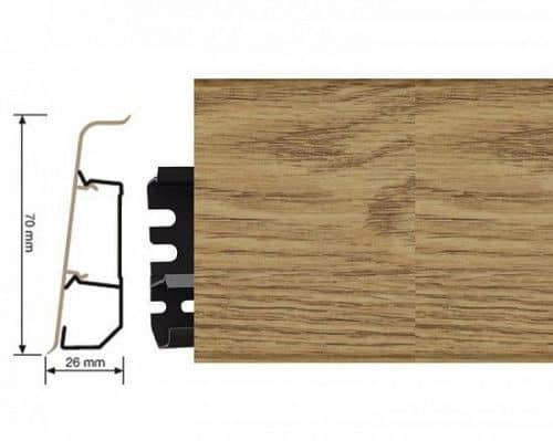 Деревянный, металлический, пластиковый напольный плинтус.