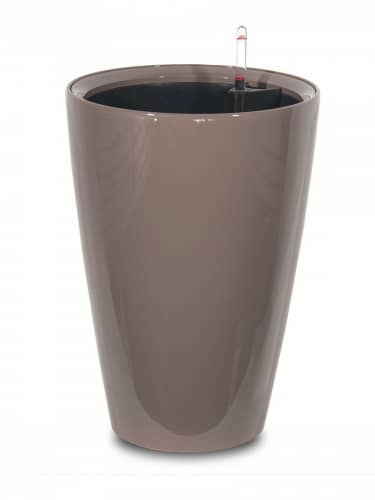 Купить Кашпо Lechuza Rondo Complete taupe high gloss 32x56 см по низкой цене