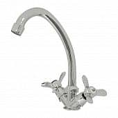 Купить Смеситель Zerich Крест SKZC 1279 для кухни, двуручный по низкой цене
