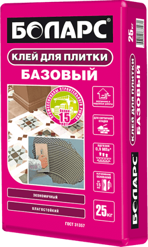 Купить Клей Боларс Базовый для плитки 25 кг по низкой цене
