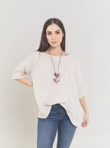 Купить Блузка Piazza Italia с колье, кремовая по низкой цене