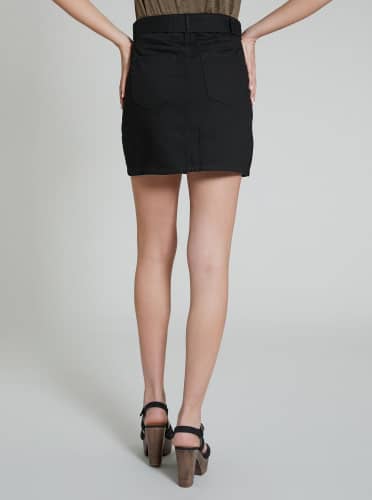 Купить Юбка Piazza Italia джинсовая, чёрная по низкой цене