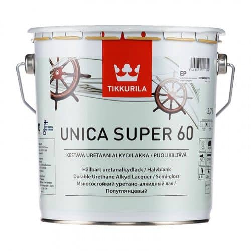 Купить Лак Tikkurila Unica Super 60 EP универсальный полуглянцевый 2,7 л по низкой цене