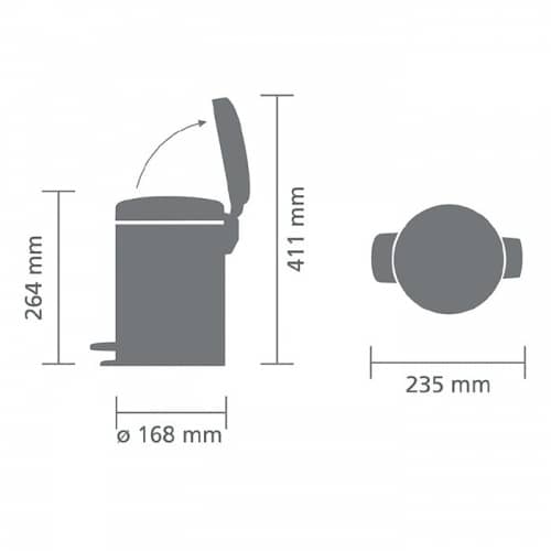 Купить Бак Brabantia newicon мусорный, платиновый, 3 л по низкой цене