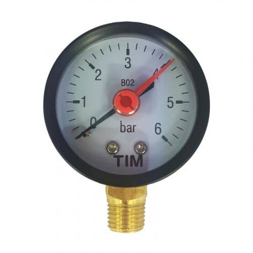 Купить Манометр радиальный G 1/4" НР, 6 бар, D=50 мм по низкой цене