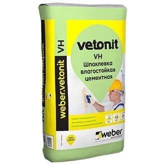Купить Шпатлевка Weber.Vetonit VH финишная цементная влагостойкая белая 20 кг по низкой цене