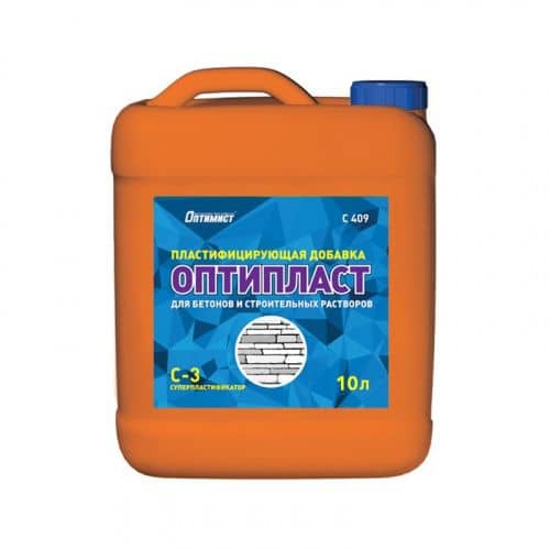 Купить Пластификатор Оптимист Оптипласт C409 для цементных растворов 10 л по низкой цене
