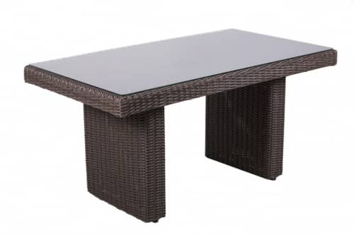Купить Стол ТЕРРАСА Люкс САН-МАРИНО плетеный со стеклом, 145х80 см по низкой цене