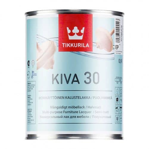 Купить Лак Tikkurila Kiva 30 ЕР для мебели полуматовый 0,9 л по низкой цене