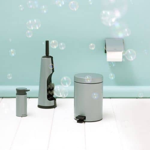 Купить Ершик Brabantia Classic туалетный, с подставкой, мятный металлик по низкой цене
