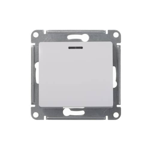 Купить Выключатель одноклавишный Schneider Electric Глосса с подсветкой без рамки белый по низкой цене