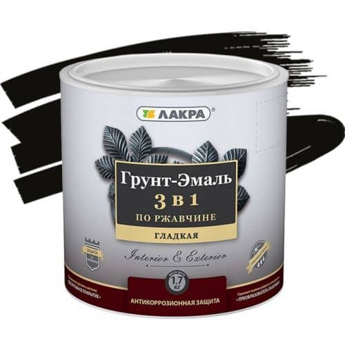 Купить Грунт-эмаль Лакра 3 в 1 по ржавчине черная 1,7 кг по низкой цене