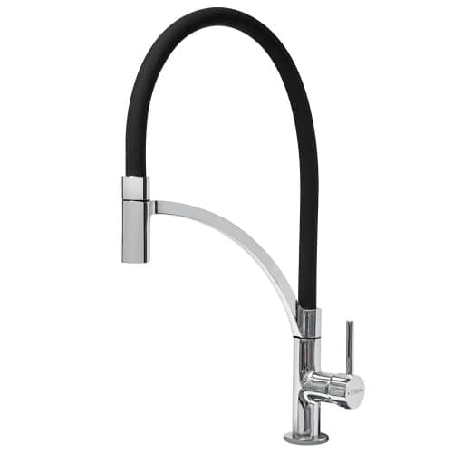 Купить Смеситель для кухни FLUMEN Elsa с гибким изливом хром, чёрный по низкой цене